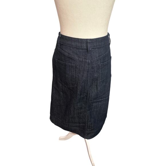 Michael Kors Denim Pencil Skirt with Gold Buttons, NWOT (Size 2) - Picture 4 of 9